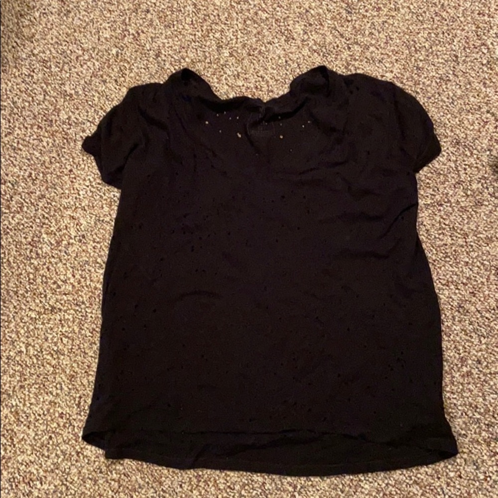 Free people v neck tee with distressed holes